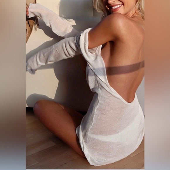 Lily Sexy Bohemian Backless Mini Swimsuit Coverup Dress - Picture 6 of 6